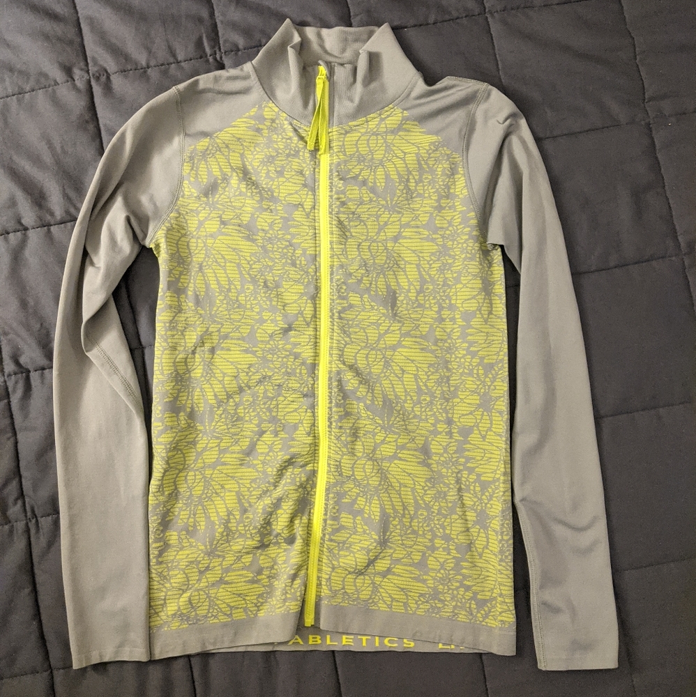 Grey and Yellow Zip Up Fabletics XS